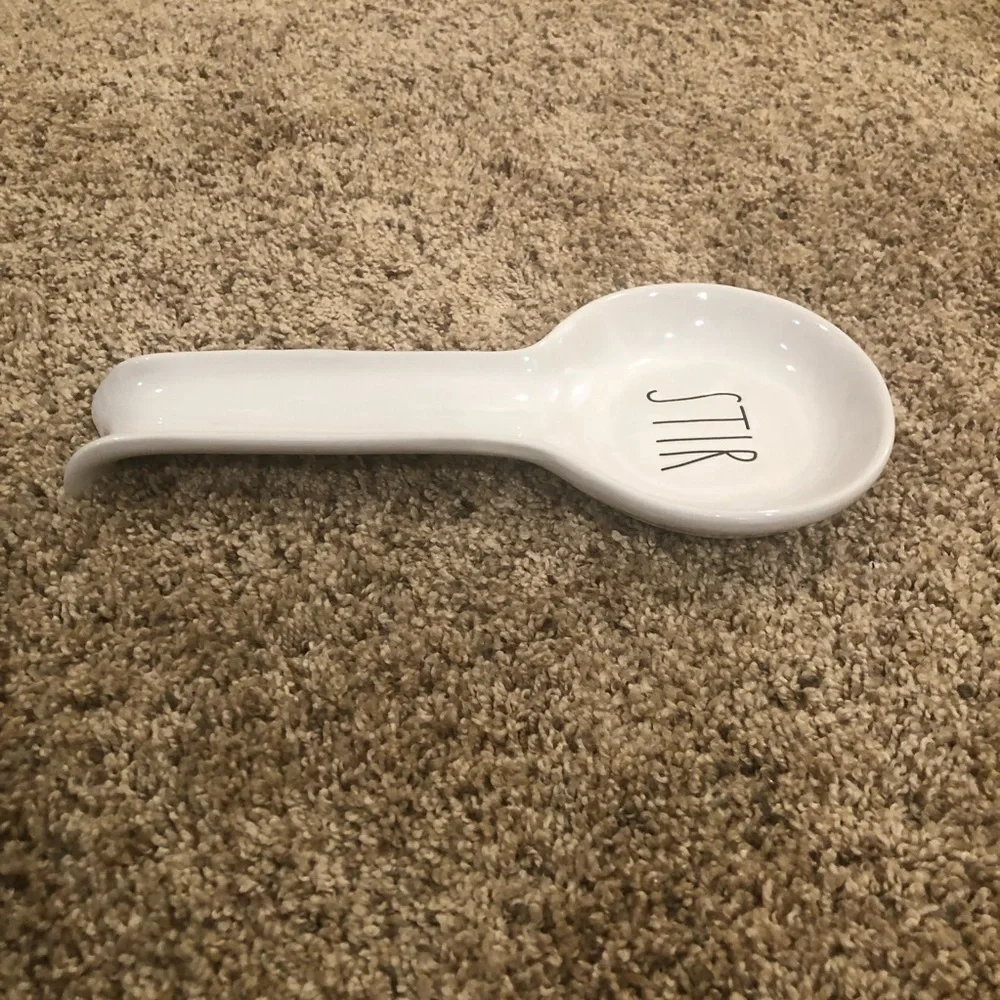 Rae Dunn by Magenta STIR Ceramic Spoon Rest / cream color / LARGE LETTER - Picture 3 of 8